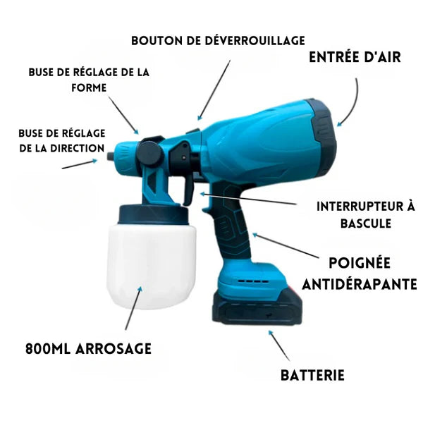 Pistolet à Peinture Électrique Sans Fil Portatif Magique (+Batterie Offerte) 🇹🇬